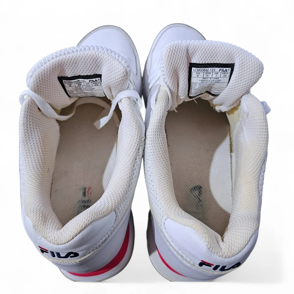 FILA Women's‎ Sneakers Size 8 – White Athletic Shoes – Lace Up Casual